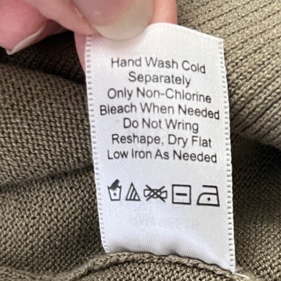 Soft Minimalist Open Front Cardigan Sage Green Silk Cotton Coldwater Creek M - Picture 9 of 9